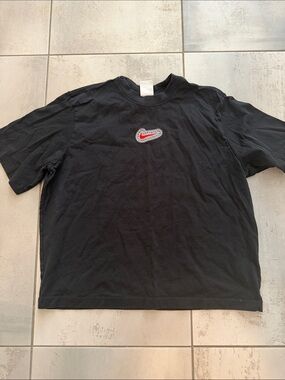 Nike Black Tee with Red and White Swoosh